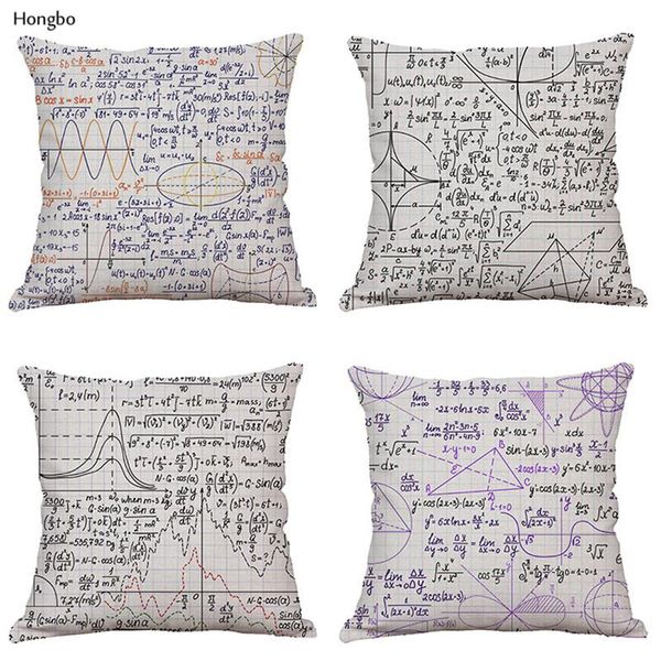 

hongbo advanced mathematics formula pillowcase plane geometric line equation formula doodle car cushion cover cojines almofada