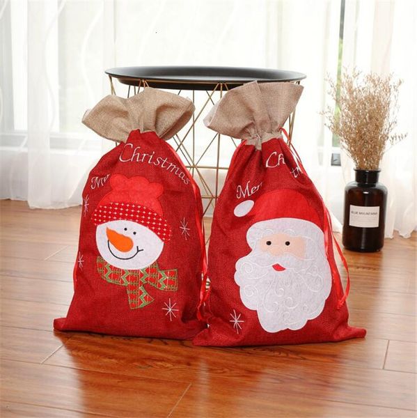 

factory4lmuheavy christmas sacks gift large organic canvas drawstring bag with reindeers santa party claus sack bags