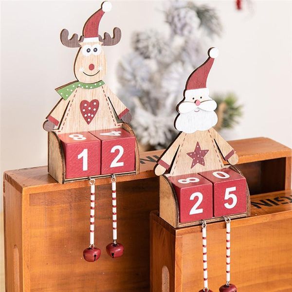 

christmas decorations mini wooden calendar xmas ornament home decoration craft gift decor accessories figurines & miniatures 28x10cm@51