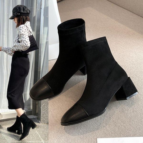 

rock shoes woman white ankle boots luxury designer boots-women winter footwear low fashion ladies 2021 med rubber, Black