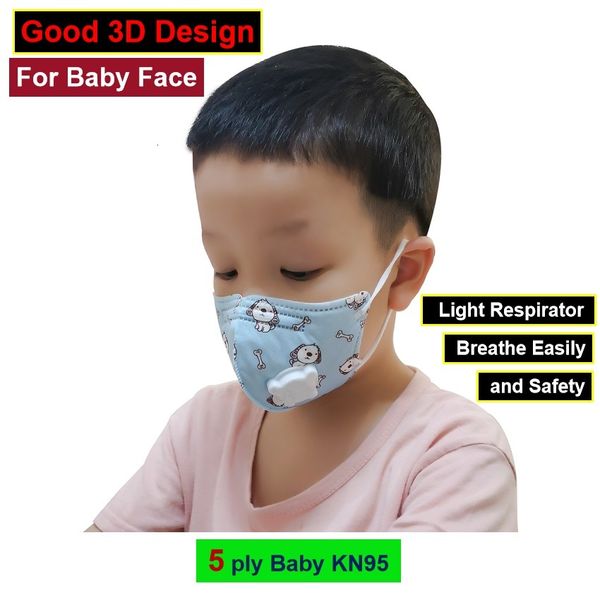

baby cattoon 4-8 kids aged pattern small little child disposable pm2.5 dust face protective mask with vla