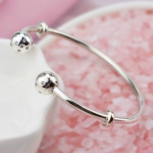 

2021 11 new deluxe 100% 925 standard pure silver charm chain fitting original bracelet female jewelry gift manufacturer wholesale, Black