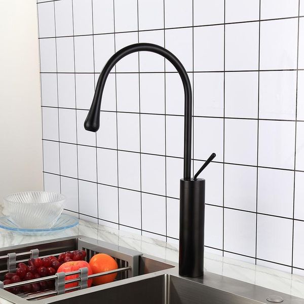 

new design black brushed kitchen faucets stainless steel and cold water mixer tap deck mounted water prop shape out jllhif
