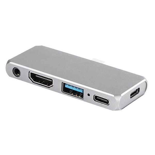 

5 in 1 hub data type c pd usb 3.1 type-c 3.5mm audio 4k hdmi usb 3.0 60w adapter for office caring computer supplies