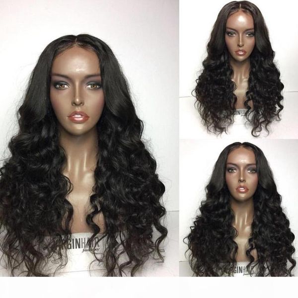 

свободные волны бразильского фронта шнурка человеческих волос парик фронта шнурка 12 «» - 24 «» virgin hair weave парик полный шнурок челове, Black;brown