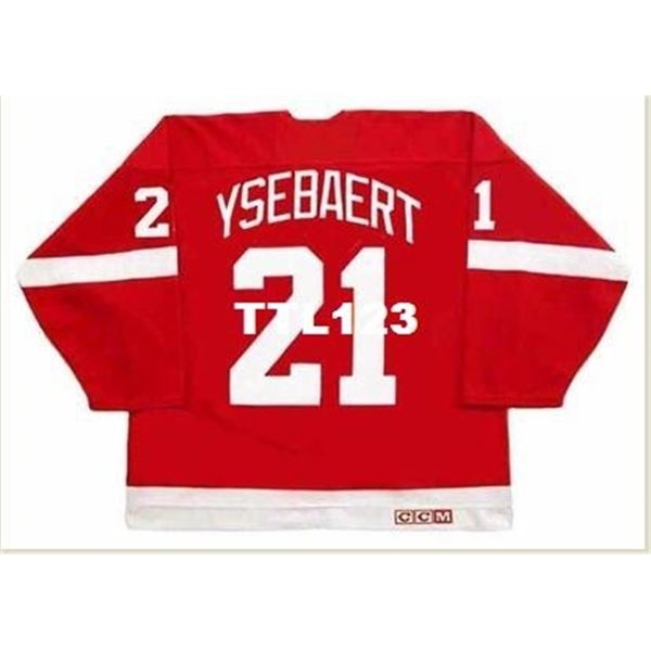 

421 #21 paul ysebaert detroit red wings 1991 ccm vintage hockey jersey or custom any name or number retro jersey, Black