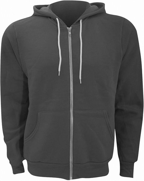 

canvas mens zip-up polycotton fleece hooded sweatshirt/hoodie q5h8#, Black
