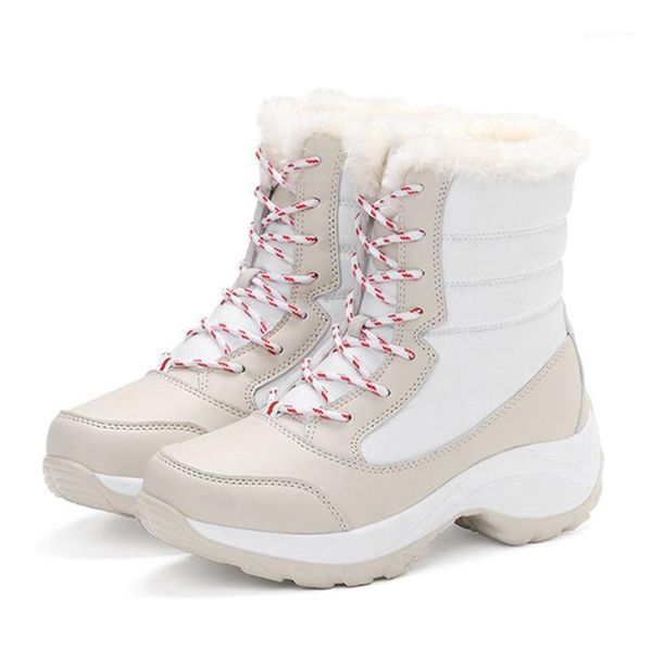 

boots 2021 winter shoes women plus size waterproof platform for snow female botas mujer black white1