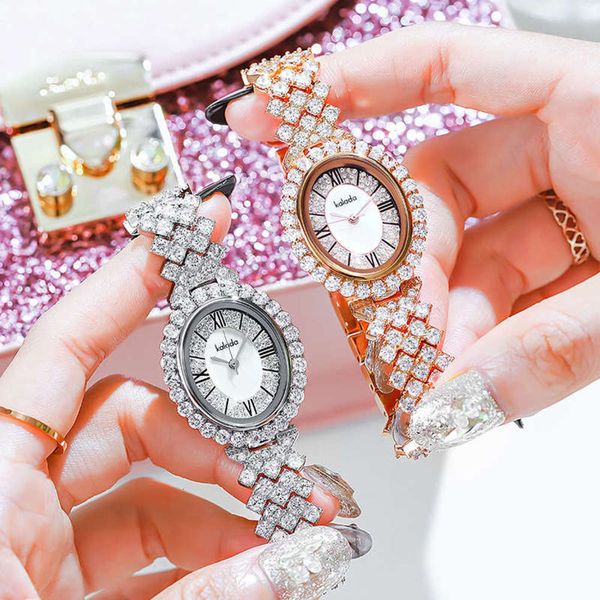 

full 9020 diamond inlaid diamond metal women's watch fashion small dialcfe3, Slivery;brown