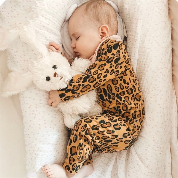 

new green leopard infant baby rompers cotton autumn newborn boys onesie girls clothes infant baby clothing long sleeved jumpsuit t200706, Blue