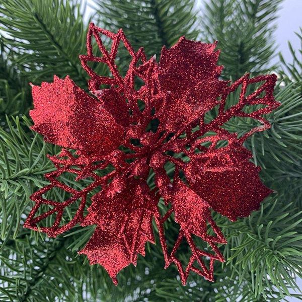 

yoriwoo 3 6 12шт рождеством украшения искусственные цветы для украшения главная блеск поддельные цветы diy wedding flower head jllpue