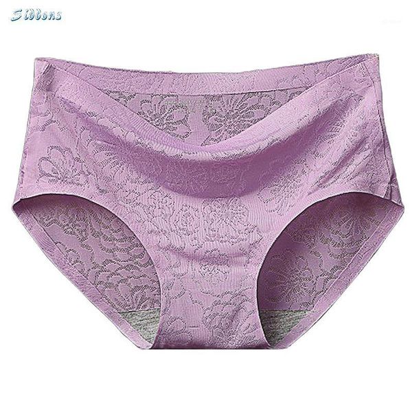 

siddons women lace panties seamless printed seamless female underwear grade ice jacquard pajamas woman briefs clothing 3pcs1, Black;pink