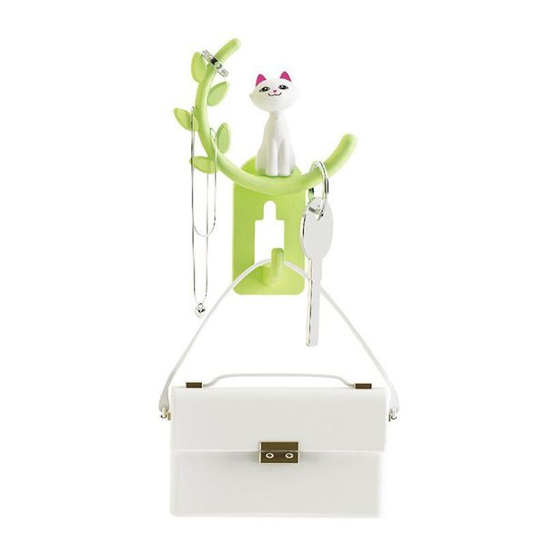 

hooks & rails cute cat shape bathroom kitchen wall strong suction cup hook plastic hangers vacuum sucker 4 colors multi-purpose