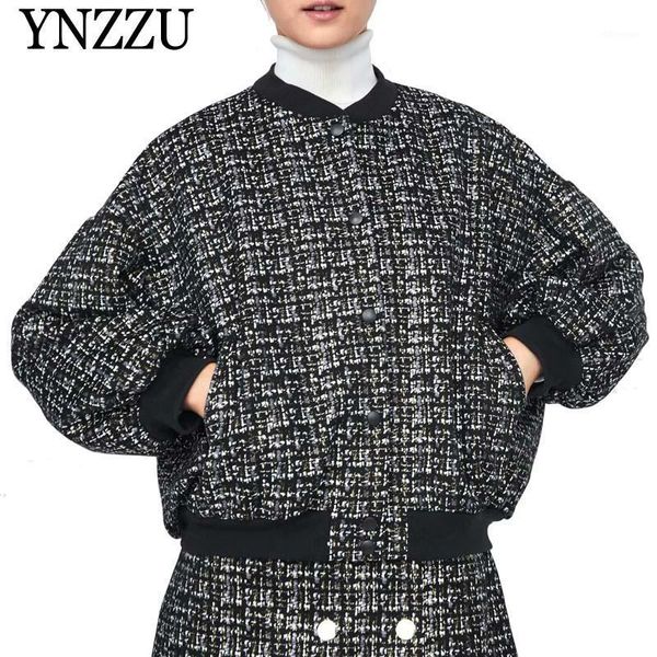 

women's jackets ynzzu 2021 spring bomber jacket women casual single breast loose pilot coats femme streetwear outwears yo7821, Black;brown