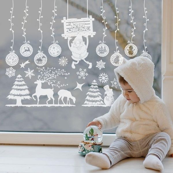 

window stickers decoration for home 2020 wall merry christmas ornaments xmas navidad new year 2021
