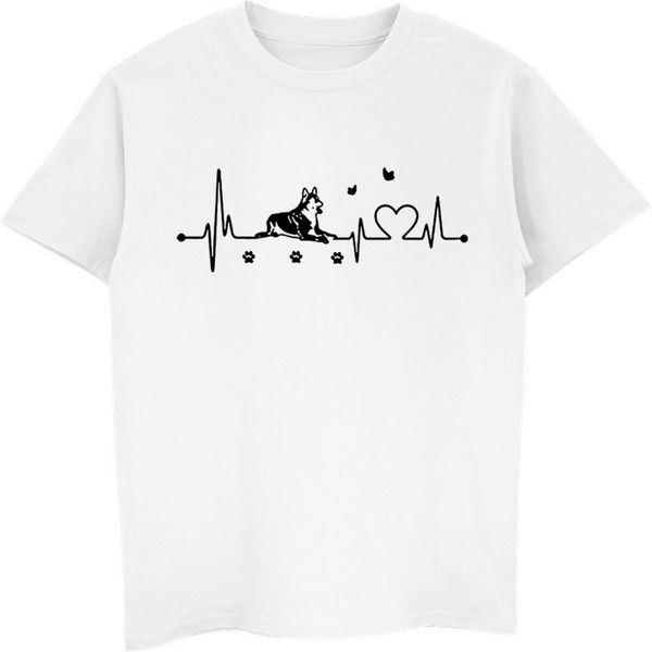 

sport men print short sleeve o-neck t-shirt belgian malinois love heartbeat t shirt casual hip hop tees streetwear harajuku