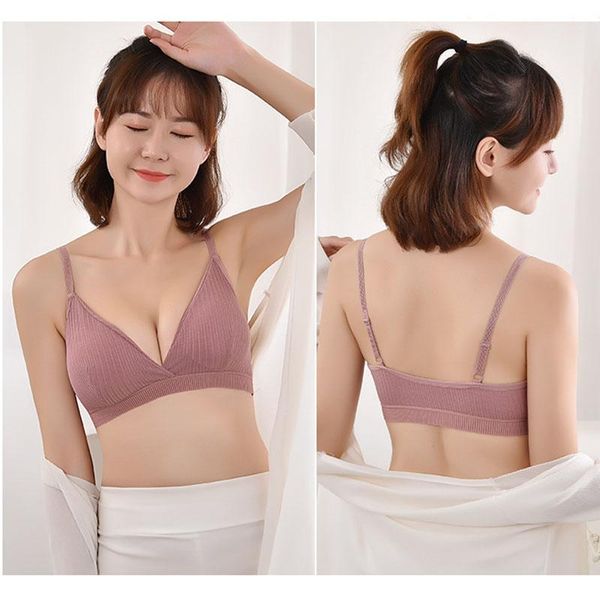 

bras push up women seamless padded bra wire underwear breathable cotton bralette ladies lingerie i, Red;black