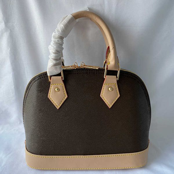 

new 25cm classic printing flower handbags brown grid purses women detachable shoulder strap shell package single shoulder crossbody bags