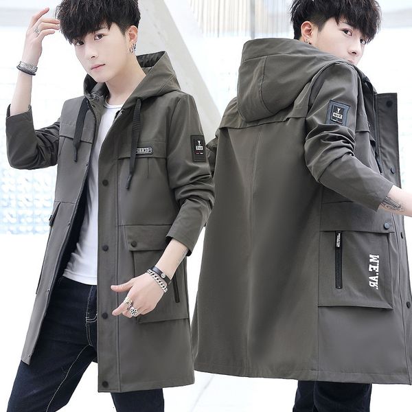 

spring and autumn windbreaker boys 14-year-old 13 junior work jacket 15 senior high school students' handsome, Tan;black