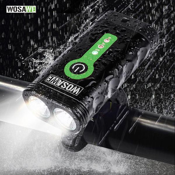 

bike lights wosawe usb rechargeable light 2400 lumens built-in batteries bicycle 4400mah accessories 2-xml-3 led 5 modes