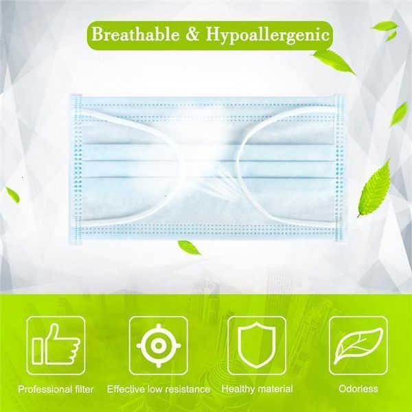

3 ply disposable quality face layer high mouth anti dust personal protective mask fast shipping in stock facemask