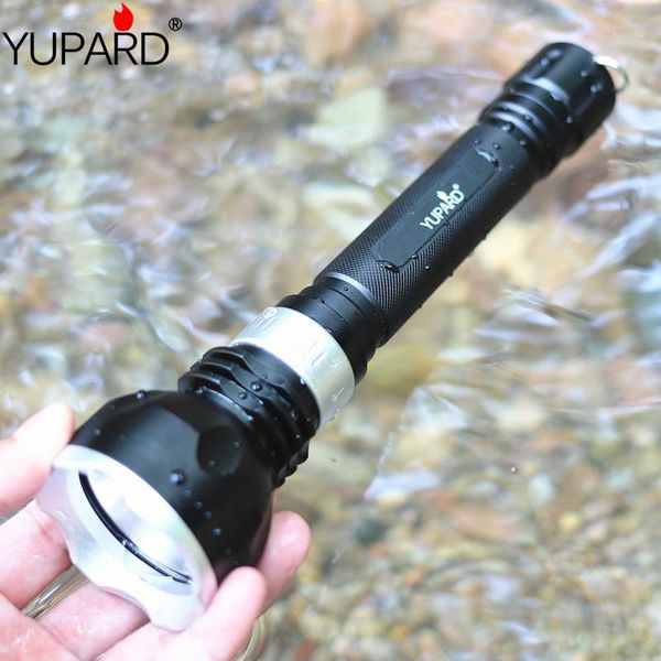 

flashlights torches yupard xm-l2 led waterproof underwater diver diving t6 torch light rechargeable defense camping outdoor lamp1
