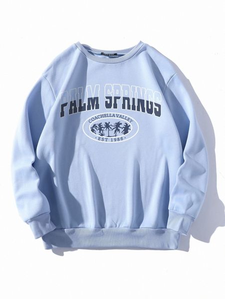 

tree and letter graphic thermal lined sweatshirt k4w4#, White;black