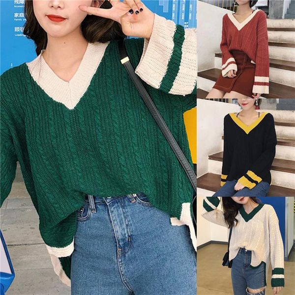 

winter women korean preppy style knitted basic sweater pullover long sleeve beige casual sweater jumpers outerwear, White;black
