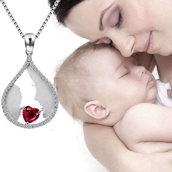 

son mantu new jewelry mother and water drop pendant necklace fashion women's clavicle necklace, Silver