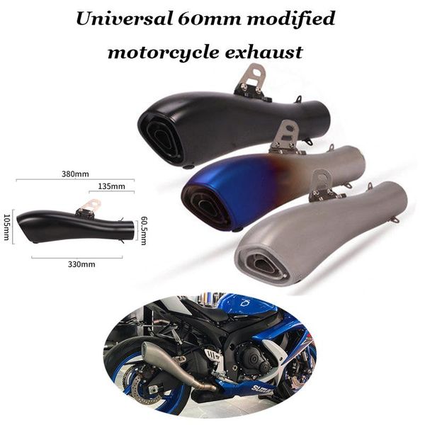 

motorcycle exhaust system universal 60mm modified muffler pipe db killer slip on for yzf r1 r3 r6 cbr500 z800 xj6 mt07 cb400