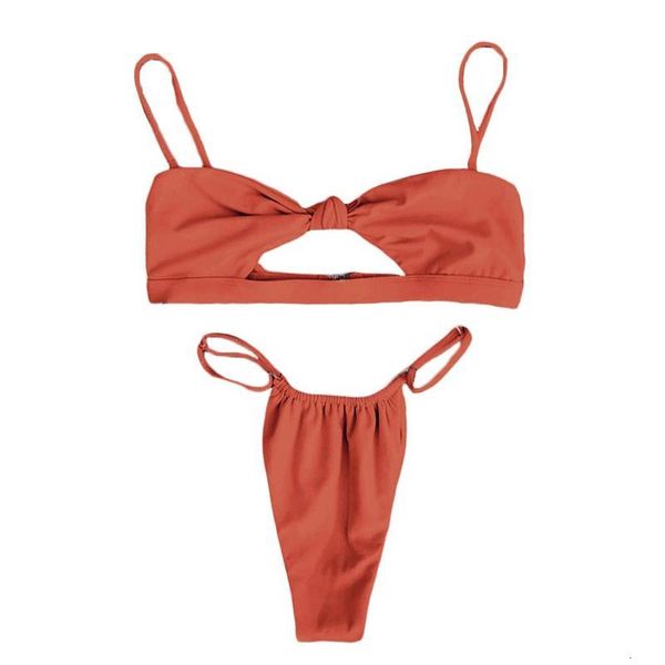 

9121 ladies split swimsuit knotted bikini color, Black;white