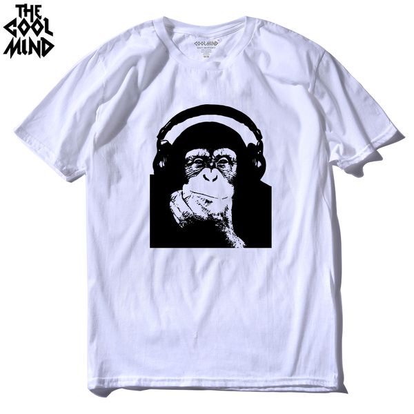 

the casual short sleeve cool punk rock men t shirt o-neck monkey skull dj printed men t-shirt sport hooded sweatshirt hoodie