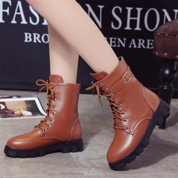 

boots high-leather ladies casual women's warm comfort wear-resistant non-slip ankle winter women shoes, Black