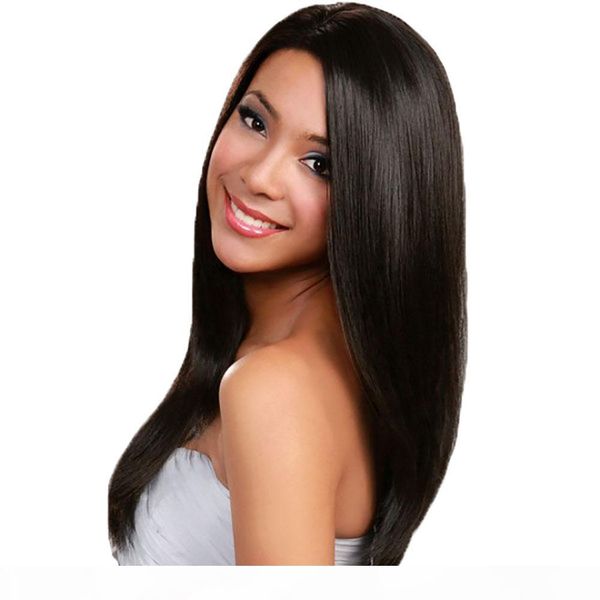 

lace front human hair wig straight hair 150 density virgin brazilian remy hair lacefront wigs pre plucked with baby hairs, Black;brown