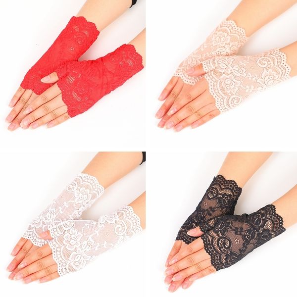 

outdoors mcrscreative summer semi woman finger driving gloves anti uv thin lace solid color fashion glove tta858
