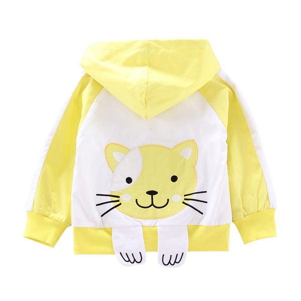 

kids boys girls clothes print cat children jackets hooded windbreaker infant waterproof hoodies toddler baby coat 2-7t kids, Blue;gray