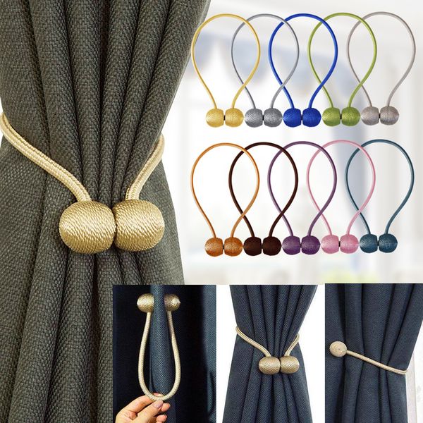 

1pc magnetic curtain tieback holder hook buckle clip curtain tieback polyester decorative home accessorie sheer curtains