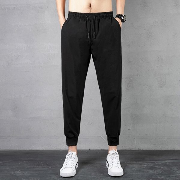 

f3w5w quick korean work summer thin pantswork clothes casual pants loose boysnine point sports ice silk men's drying fashion clothes ca, Blue