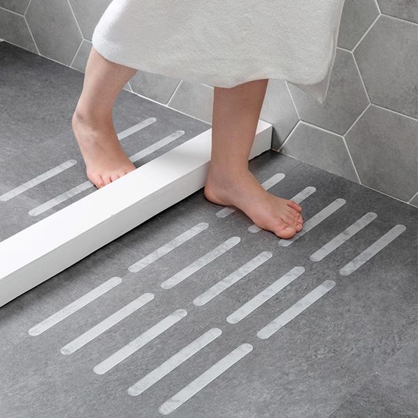 

12 pcs 2cm * 38cm bathroom rubber peva non-slip strip anti-slip tape non-slip strip stairs anti-slip stickers anti slip mat bath