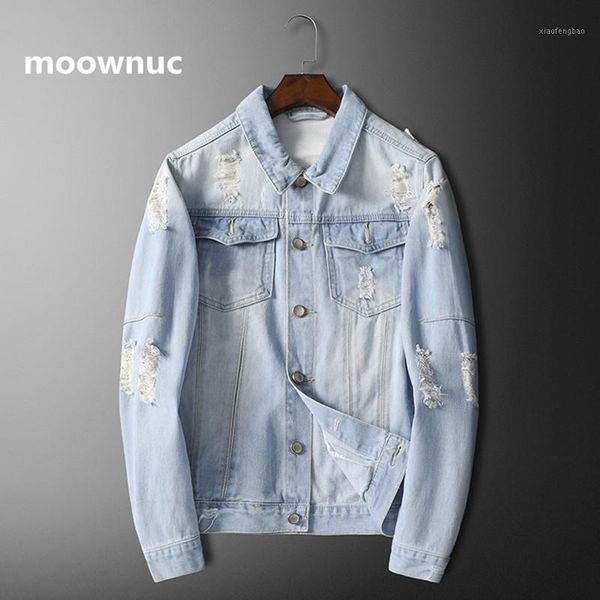 

2020 autumn new arrival coat men spring men denim jacket cotton coats tear style men's jean jackets plus size m-3xl1, Black;brown