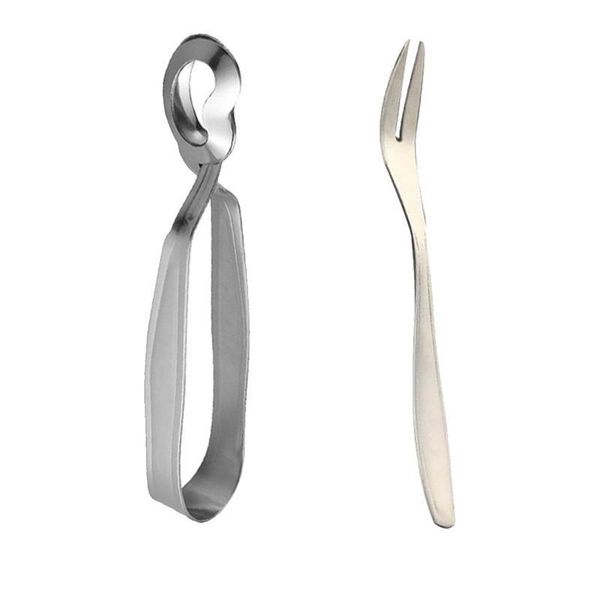 

клип посуда набор из нержавеющей стали и долговечный 2pcs посуда для snail tong escargot вилка ресторан главная yxlqxd mx_home