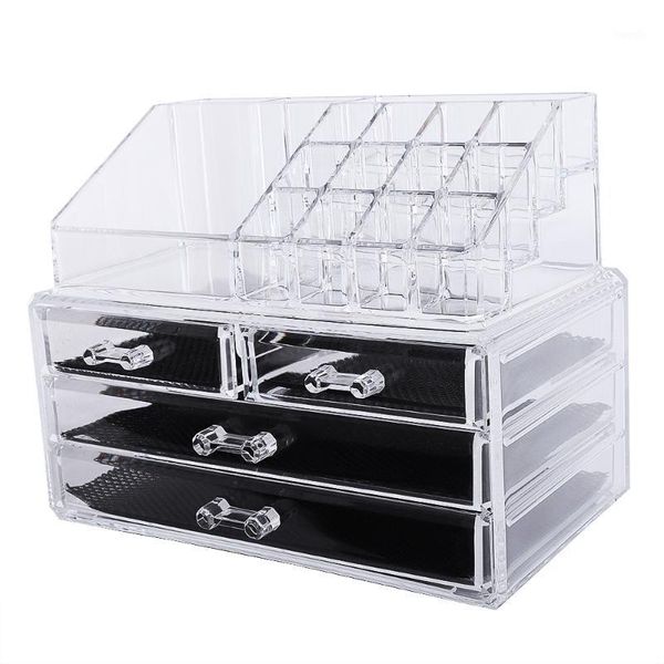 

cosmetic bags & cases makeup case [us-w]multi-check 4 drawers integrated acrylic cosmetics organizer transparent1808212031
