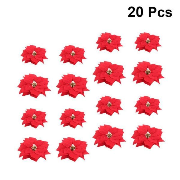 

decorative flowers & wreaths 20pcs flower pendant elegant cloth red artificial craft christmas tree for wedding1