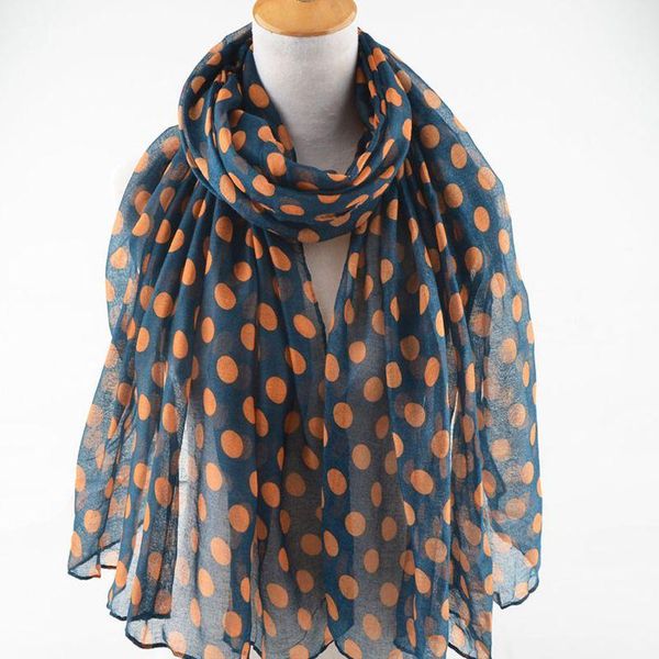 

scarves big dot print and shawls spot polka pattern wrap hijab muffler 10 colors lady, Blue;gray
