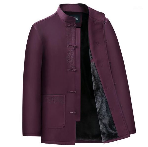 

tang suits mens chinese tunic suit men blazer long sleeve middle-aged jacket masculino clothes plus velvet thicken father wear1, White;black