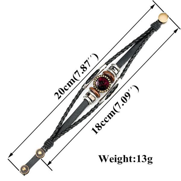 

classic 12 constellation time stone bracelet creative ancient blue retro copper tube bracelet cl qylxdw, Black