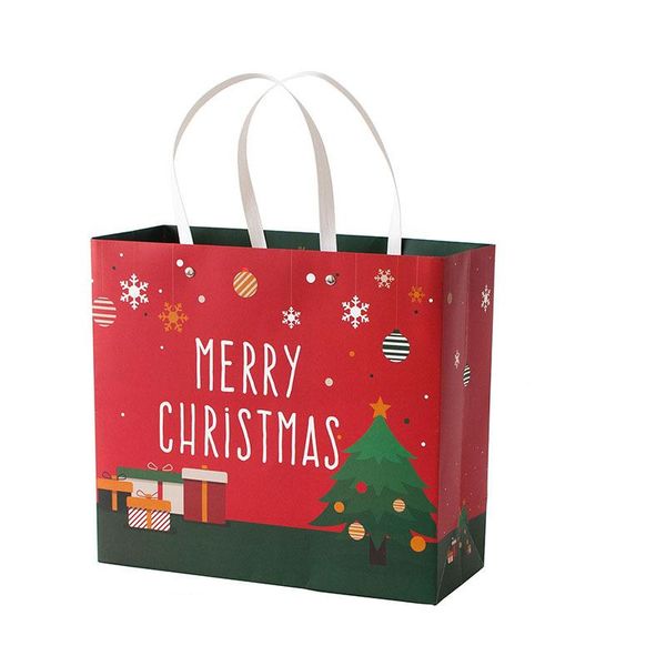 

stobag 5pcs merry christmas red green paper rivet portable box gift chocolate cookies baking candy packing supplies bgs wmthig bdesybag