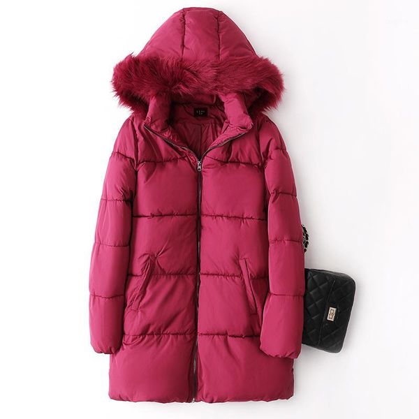 

leag 2019 winter faux fur hooded warm coat solid color women parka 180611, Black