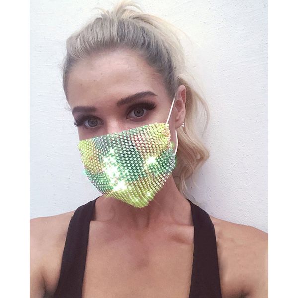

mask decoration 2020 rhinestone elastic shining mask jewellery dance party cosplay night club crystal masks face jewelry