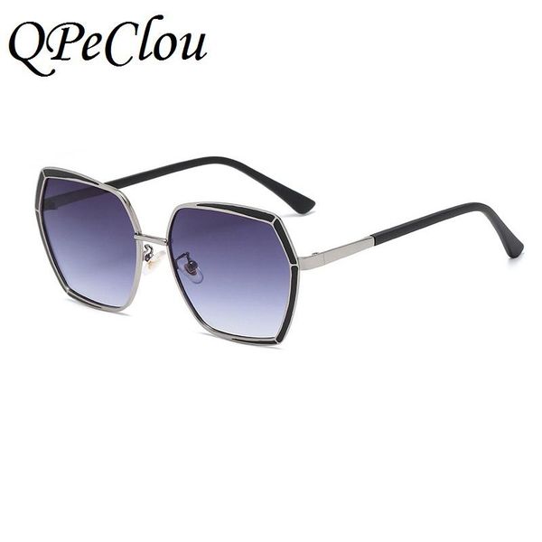 

qpeclou 2020 new brand designer vintage square sunglasses women fashion colorful oversized sun glasses woman metal show shades, White;black